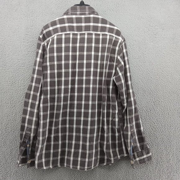 American Eagle Shirt‎ Mens Large Gray Check Plaid Heavyweight Cotton Classicore - Picture 8 of 9